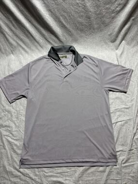 Fairway Outfitters Golf Polo Gray Stripe polyester Size X-Large, made in India